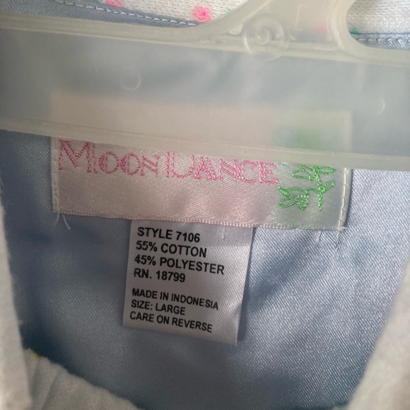 Vintage Moondance Blue & White Pajama Set L NWT - Picture 8 of 9